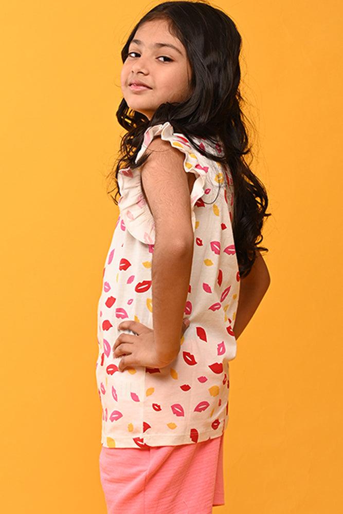 LIPS SHORT SLEEVES T-SHIRT - WHITE - Anthrilo India