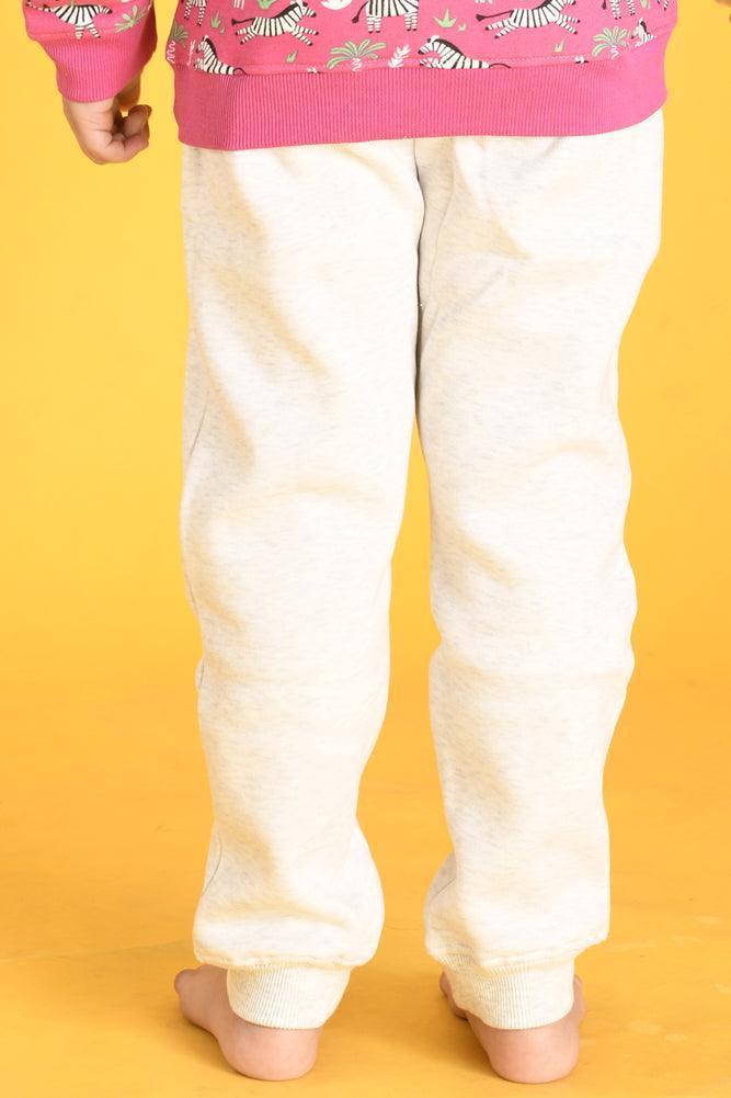 ECRU MELANGE GIRLS FLEECE JOGGER - GREY - Anthrilo Design House