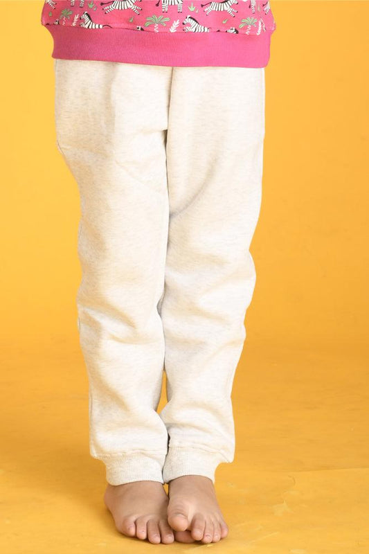 ECRU MELANGE GIRLS FLEECE JOGGER - GREY - Anthrilo Design House