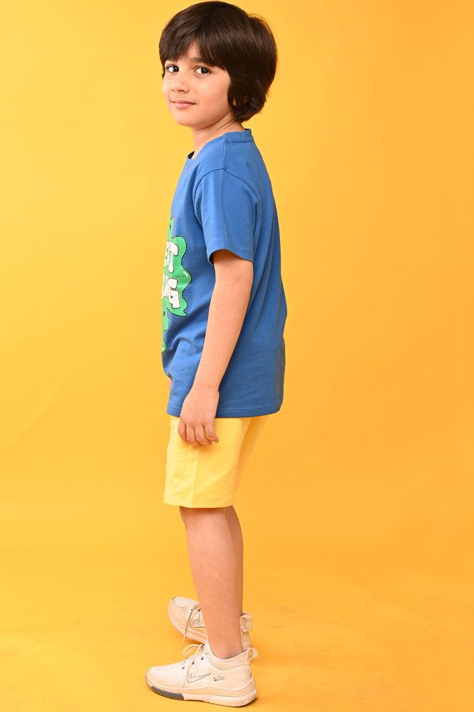 PERFECT IS BORING YELLOW SHORTS SET - BLUE / YELLOW - Anthrilo India