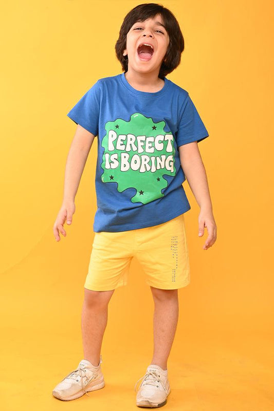 PERFECT IS BORING YELLOW SHORTS SET - BLUE / YELLOW - Anthrilo India