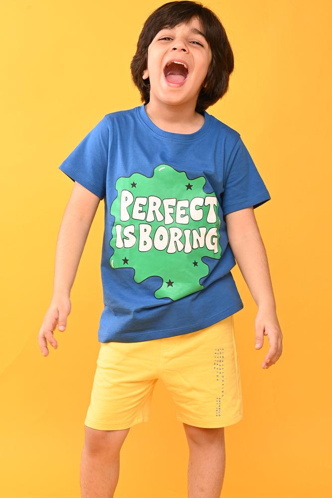 PERFECT IS BORING YELLOW SHORTS SET - BLUE / YELLOW - Anthrilo India