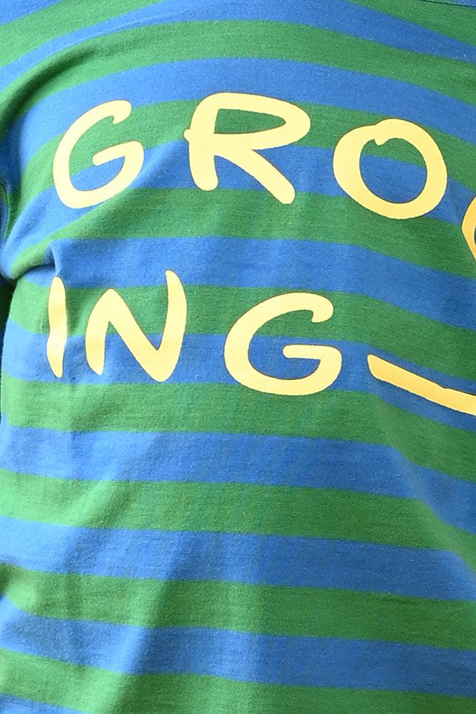 GROWING STRIPED BOYS PYJAMA SET - BLUE/GREEN - Anthrilo India