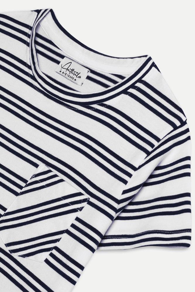 NAVY STRIPE BOYS T-SHIRT - NAVY - Anthrilo India