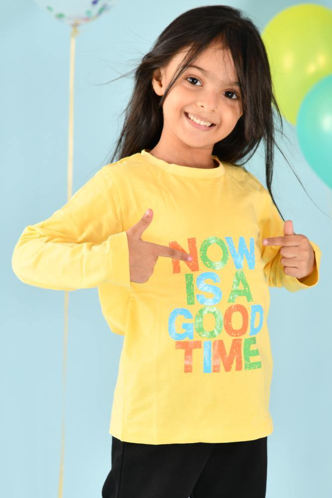 NOW IS A GOOD TIME YELLOW T-SHIRT - Anthrilo