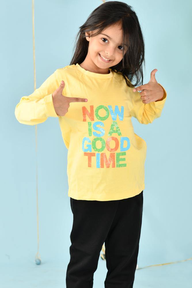 NOW IS A GOOD TIME YELLOW T-SHIRT - Anthrilo