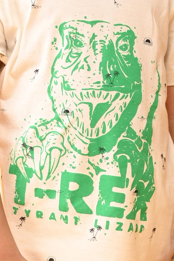 T-REX SLEEPWEAR SHORTS SET - OFFWHITE - Anthrilo India