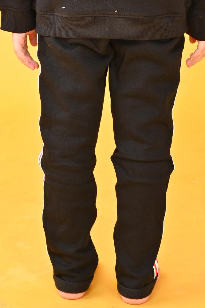WARM BLACK TAPE GIRLS JOGGER (FLEECE) - Anthrilo Design House