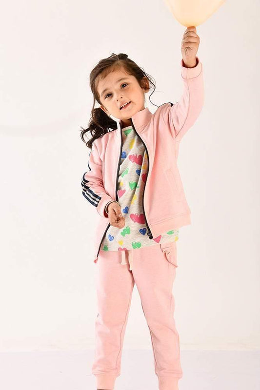 PINK ZIP UP SWEATSHIRT AND JOGGER SET