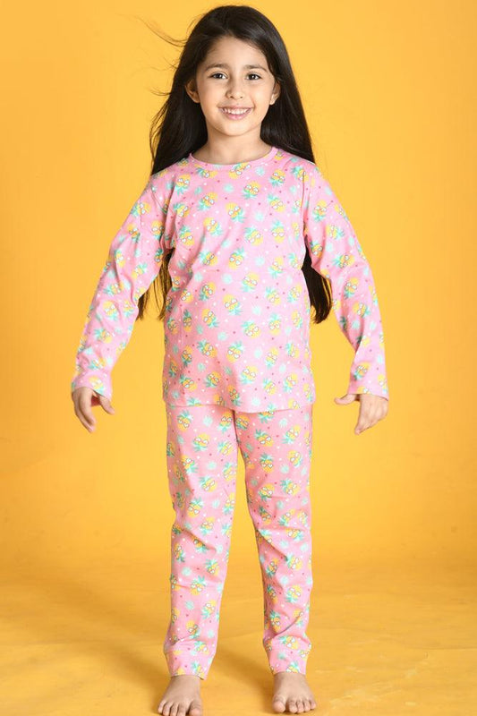 PINEAPPLE LONG SLEEVES PYJAMA SET - PINK - Anthrilo Design House