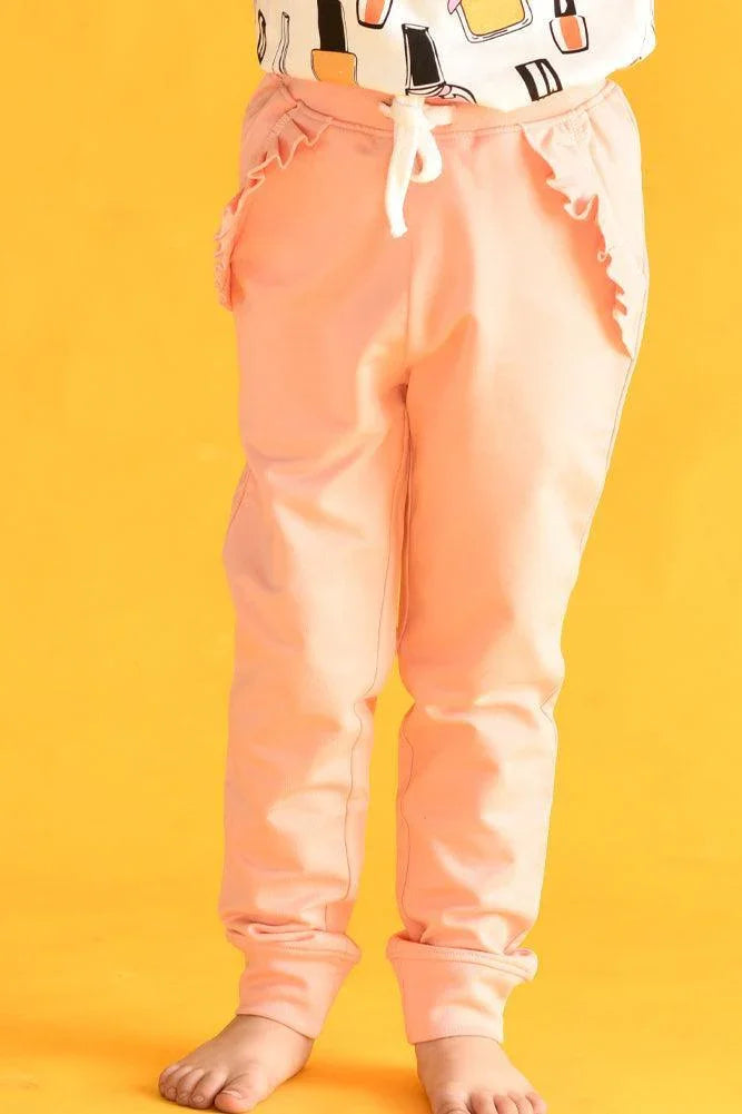 PRETTY PEACH  FRILL JOGGER - Anthrilo Design House