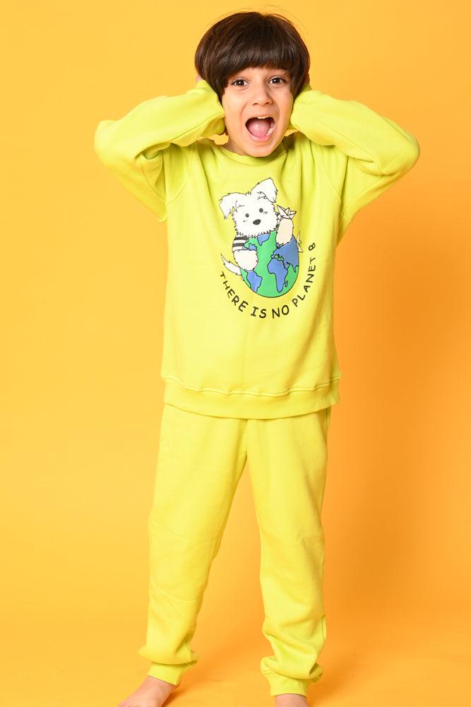 PLANET B FLEECE SWEATSHIRT JOGGER SET - GREEN - Anthrilo Design House
