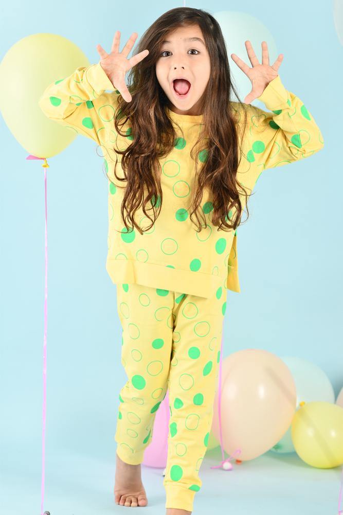YELLOW POLKA SWEATSHIRT (FLEECE) - Anthrilo