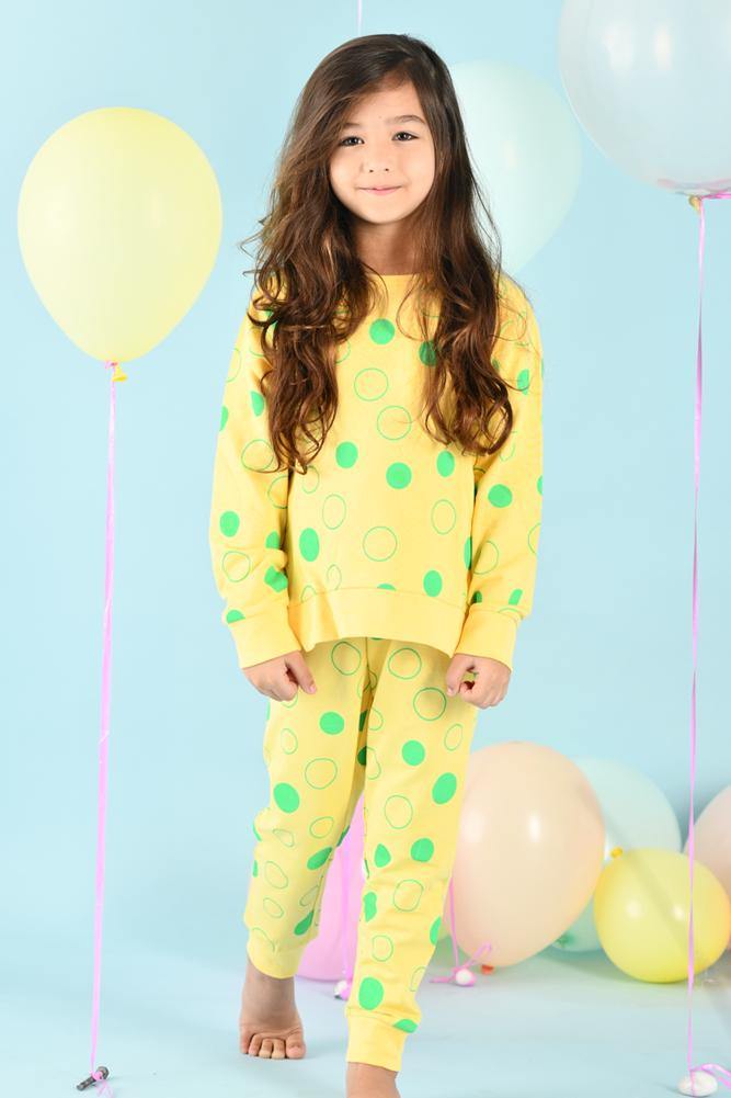 YELLOW POLKA SWEATSHIRT (FLEECE) - Anthrilo