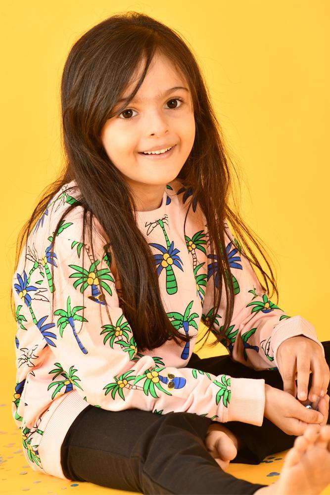 PALM TREE GIRLS PINK SWEATSHIRT - Anthrilo