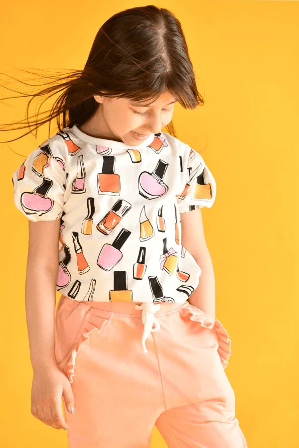 PRETTY PEACH  FRILL JOGGER