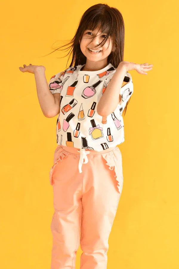 PRETTY PEACH  FRILL JOGGER