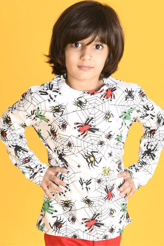 SPIDER LONG SLEEVES T-SHIRT - WHITE - Anthrilo Design House