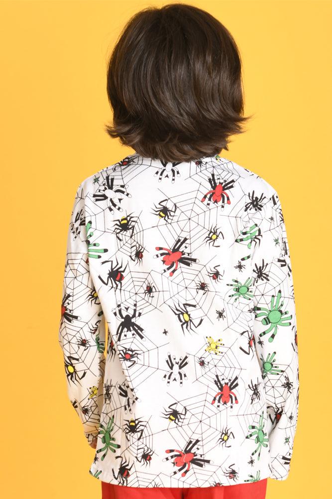 SPIDER LONG SLEEVES T-SHIRT - WHITE - Anthrilo Design House