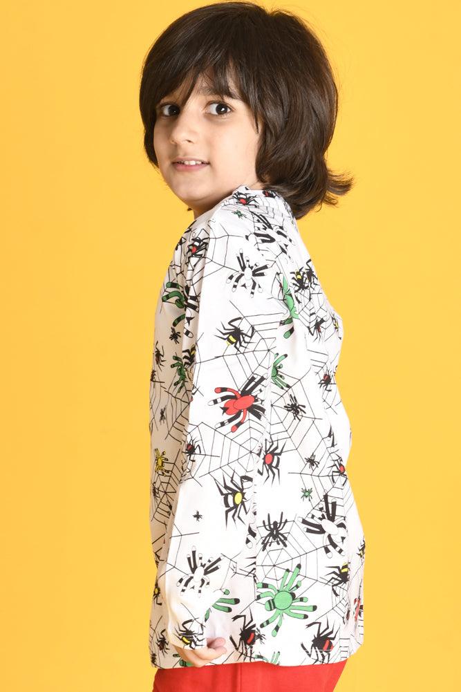 SPIDER LONG SLEEVES T-SHIRT - WHITE - Anthrilo Design House