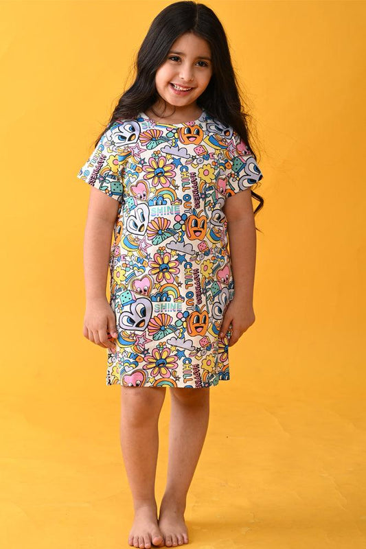 CHILL OUT NIGHT DRESS - WHITE - Anthrilo Design House
