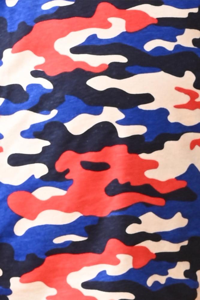 CAMOUFLAGE BOYS SHORT SLEEVES PYJAMA SET - BLUE - Anthrilo India