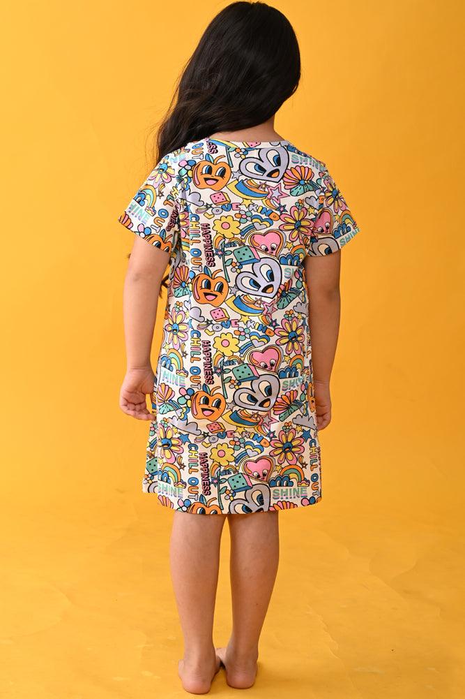 CHILL OUT NIGHT DRESS - WHITE - Anthrilo Design House