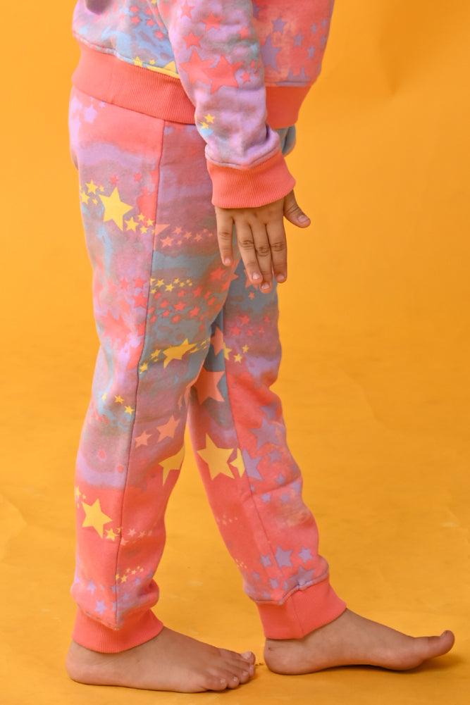 TIE DYE STAR FLEECE JOGGER - PINK - Anthrilo Design House