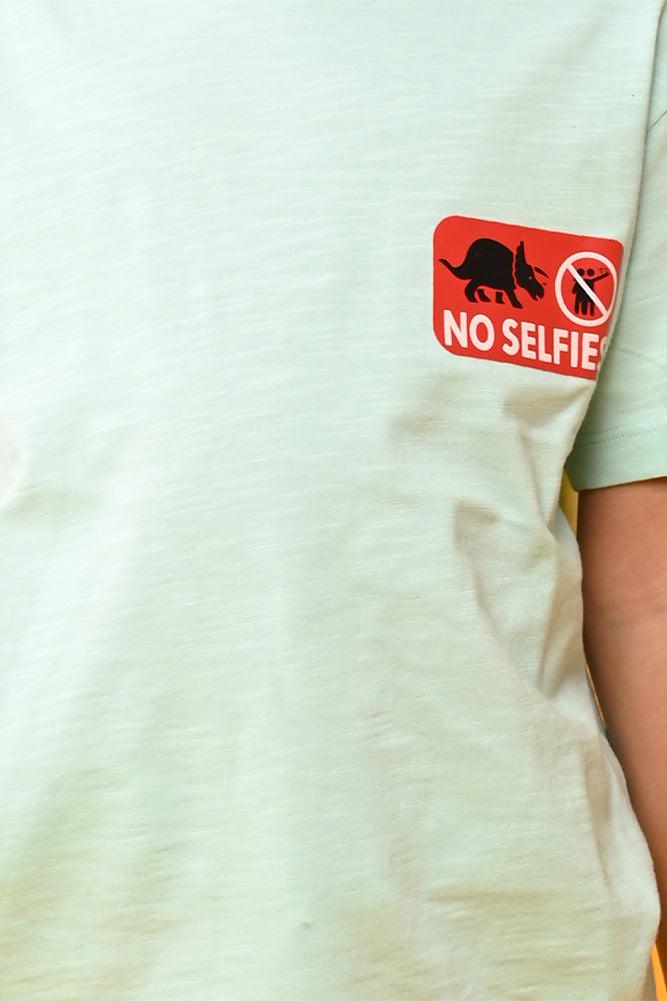 NO SELFIES AQUA SHORT SLEEVES T-SHIRT - AQUA - Anthrilo India