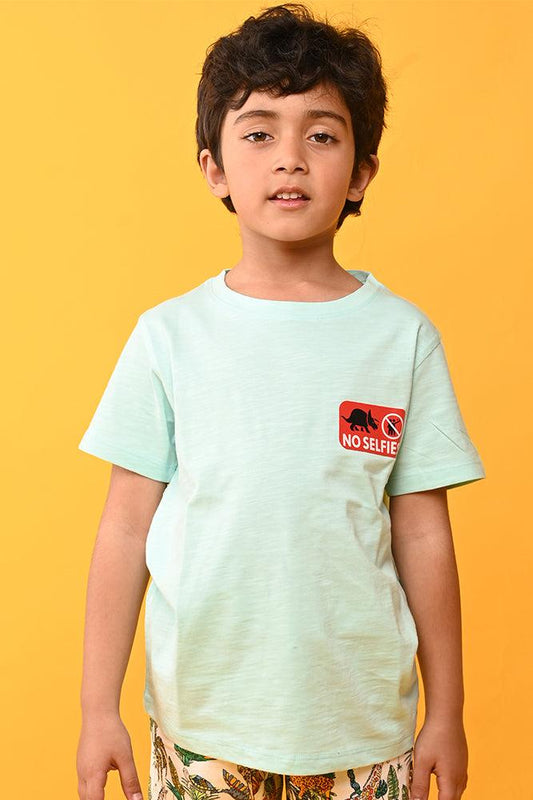 NO SELFIES AQUA SHORT SLEEVES T-SHIRT - AQUA - Anthrilo India