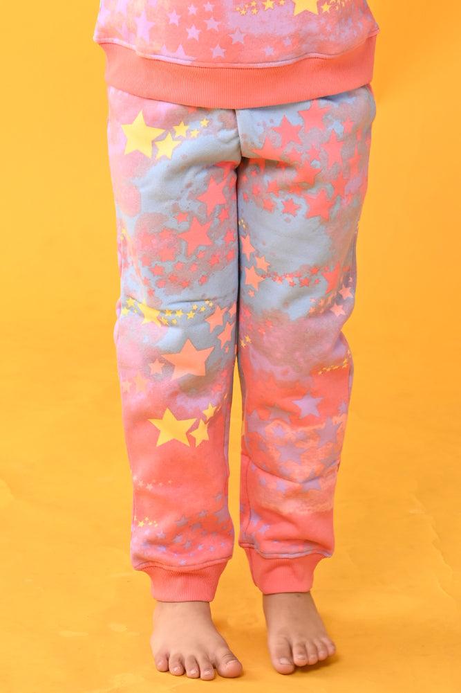 TIE DYE STAR FLEECE JOGGER - PINK - Anthrilo Design House