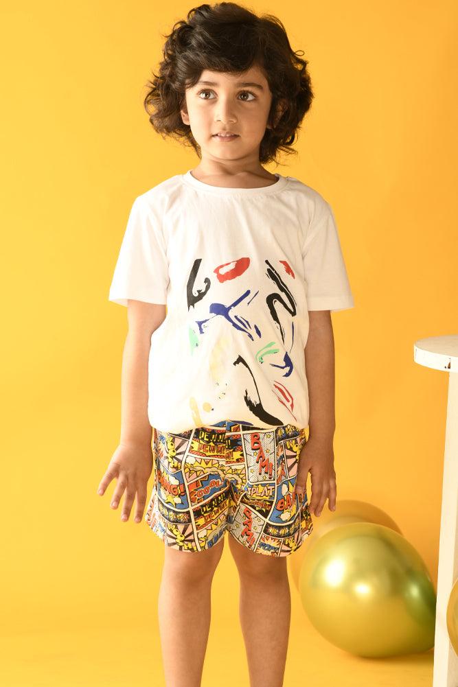 SUPERHERO PRINT SHORTS - MULTICOLOR - Anthrilo Design House