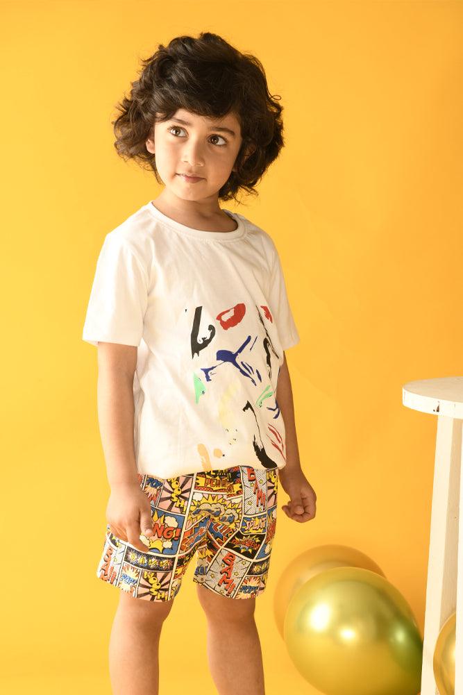 PAINT SPLASH SHORT SLEEVES TSHIRT - WHITE - Anthrilo Design House