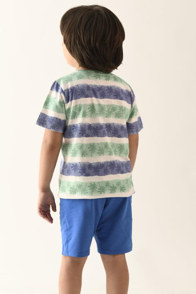 PALM TREE ALL OVER PRINT BOYS T-SHIRT - WHITE - Anthrilo Design House