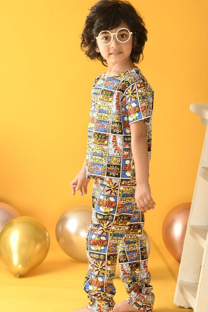 SUPERHERO SHORT SLEEVES PYJAMA SET - MULTICOLOR - Anthrilo Design House