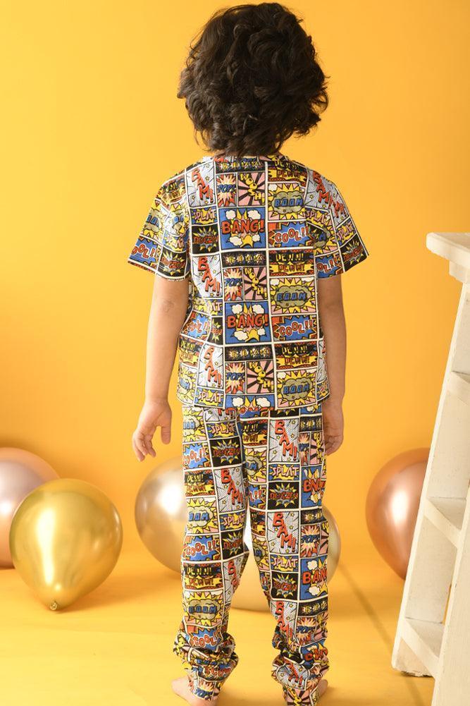 SUPERHERO SHORT SLEEVES PYJAMA SET - MULTICOLOR - Anthrilo Design House