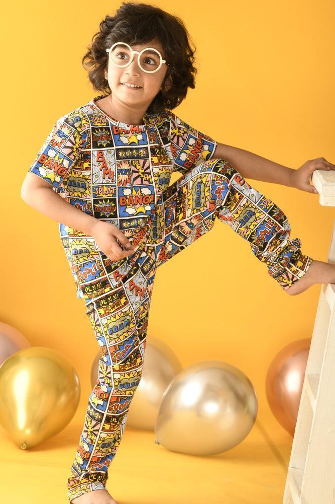 SUPERHERO SHORT SLEEVES PYJAMA SET - MULTICOLOR - Anthrilo Design House