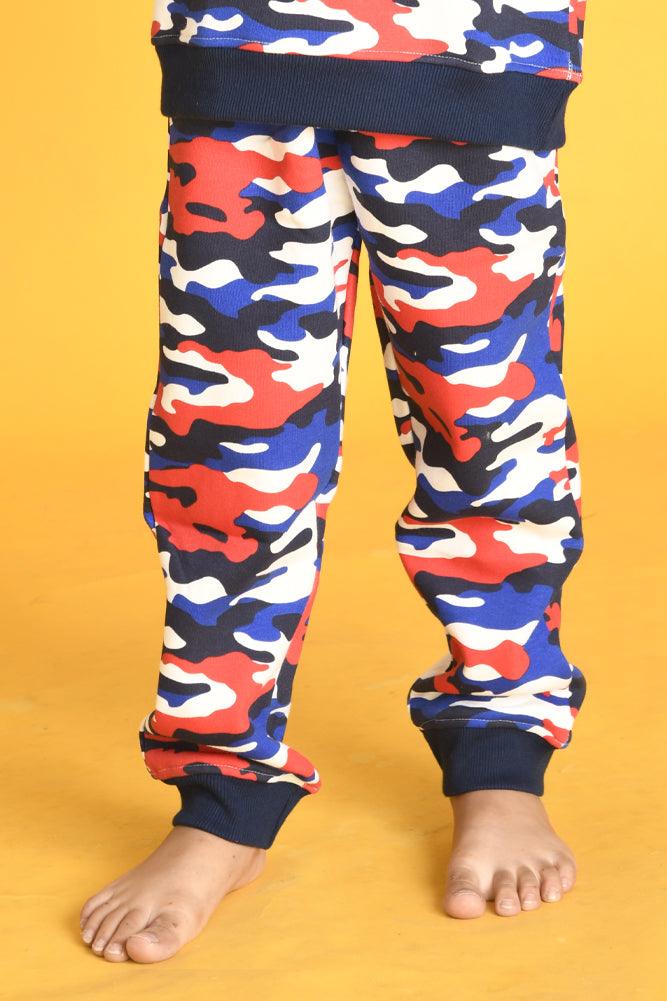 CAMOUFLAGE FLEECE BOYS JOGGER - WHITE - Anthrilo Design House