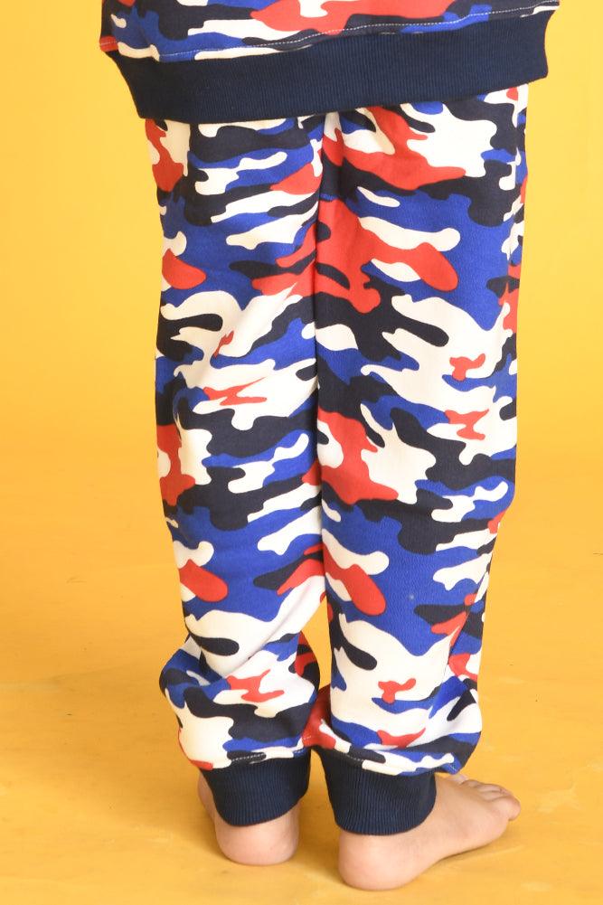 CAMOUFLAGE FLEECE BOYS JOGGER - WHITE - Anthrilo Design House