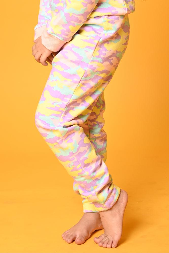 CAMOUFLAGE FLEECE GIRLS JOGGER - PINK - Anthrilo Design House