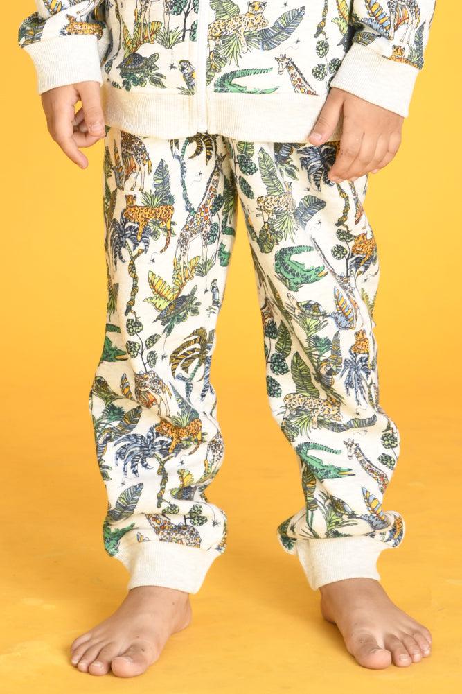 JUNGLE FLEECE BOYS JOGGER - WHITE - Anthrilo Design House