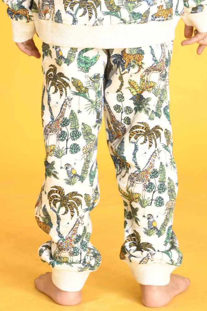JUNGLE FLEECE BOYS JOGGER - WHITE - Anthrilo Design House