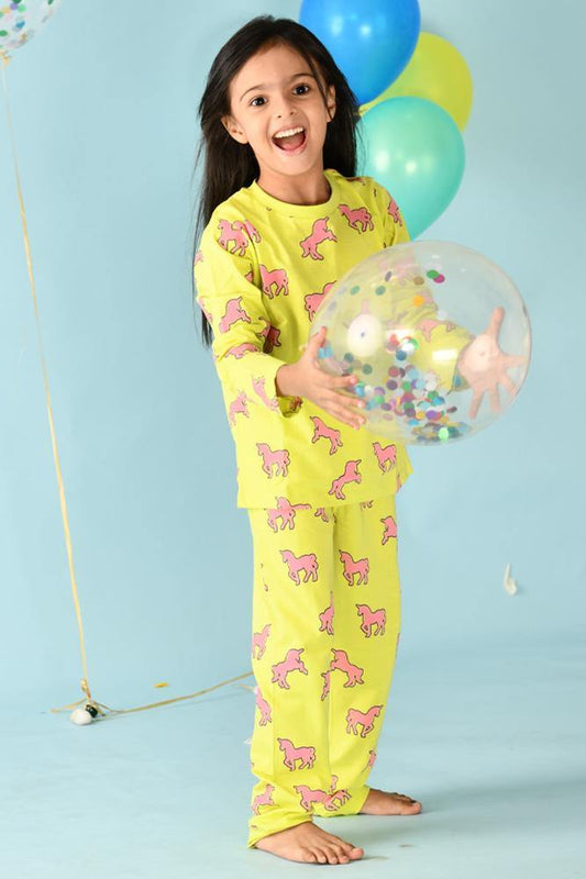 UNICORN LIME PYJAMA SET - Anthrilo