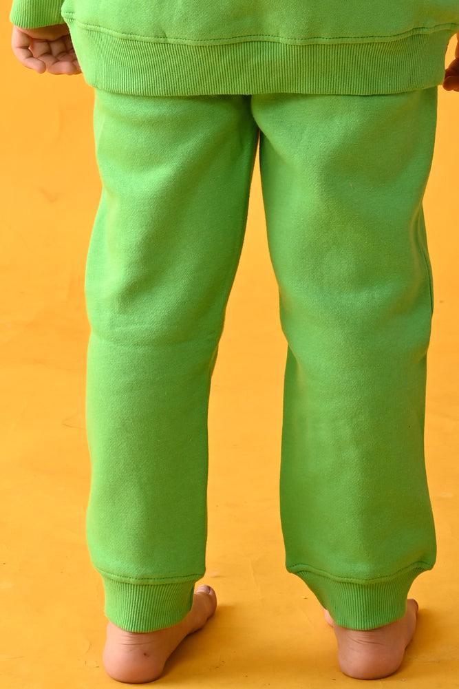 GREEN GIRLS FLEECE JOGGER - GREEN - Anthrilo Design House