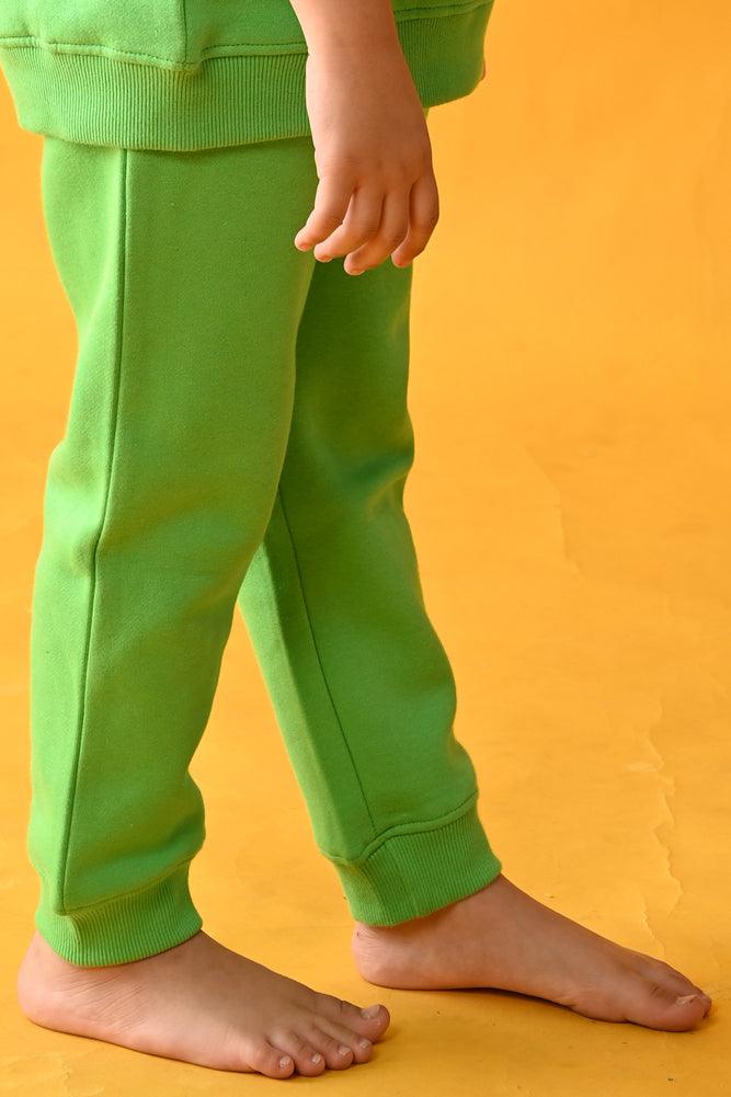 GREEN GIRLS FLEECE JOGGER - GREEN - Anthrilo Design House