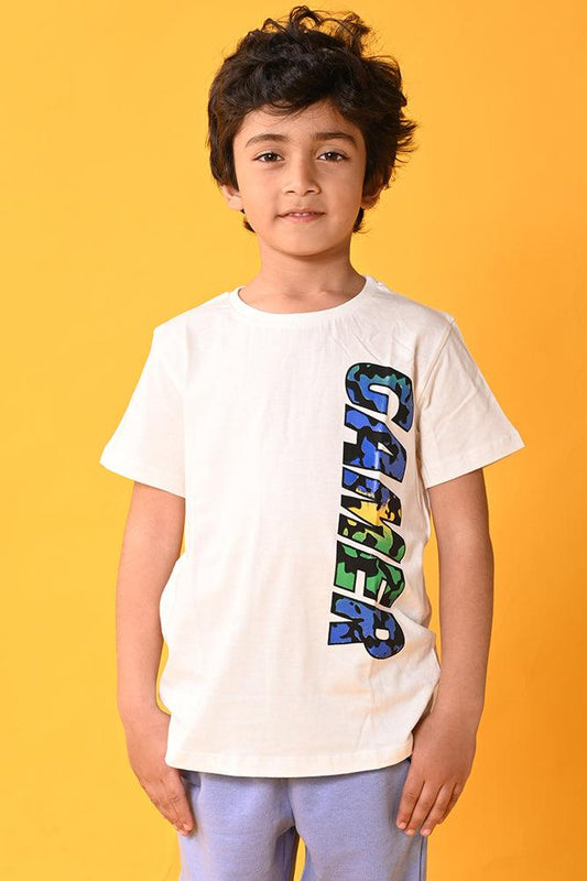 GAMER SHORT SLEEVES T-SHIRT - WHITE - Anthrilo India