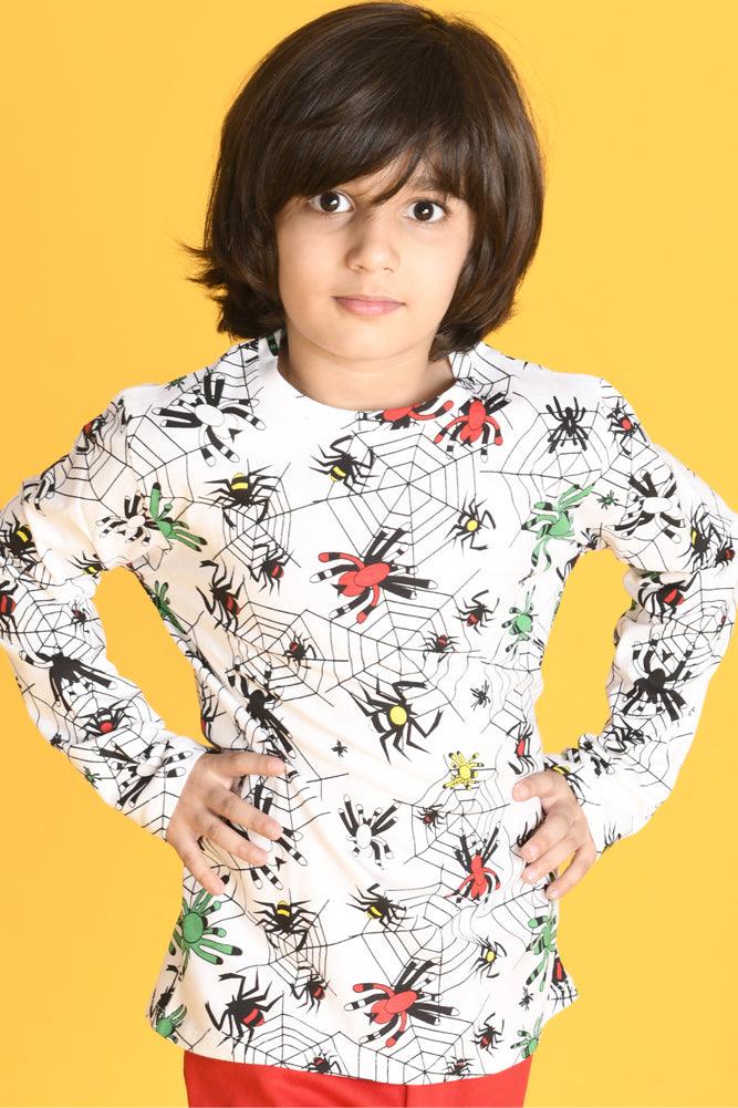SPIDER TSHIRT RED FLEECE JOGGER SET - Anthrilo Design House