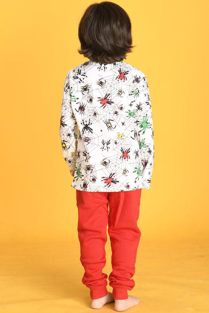 SPIDER TSHIRT RED FLEECE JOGGER SET - Anthrilo Design House