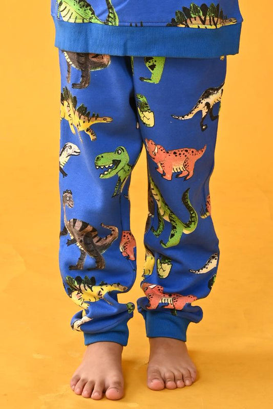 DINOSAUR FLEECE JOGGER - BLUE - Anthrilo Design House