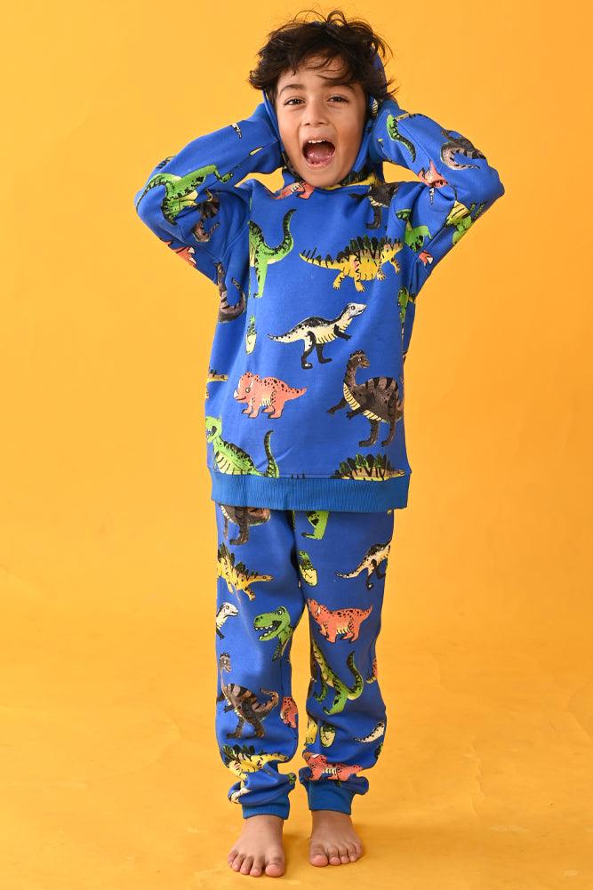 DINOSAUR FLEECE JOGGER - BLUE - Anthrilo Design House